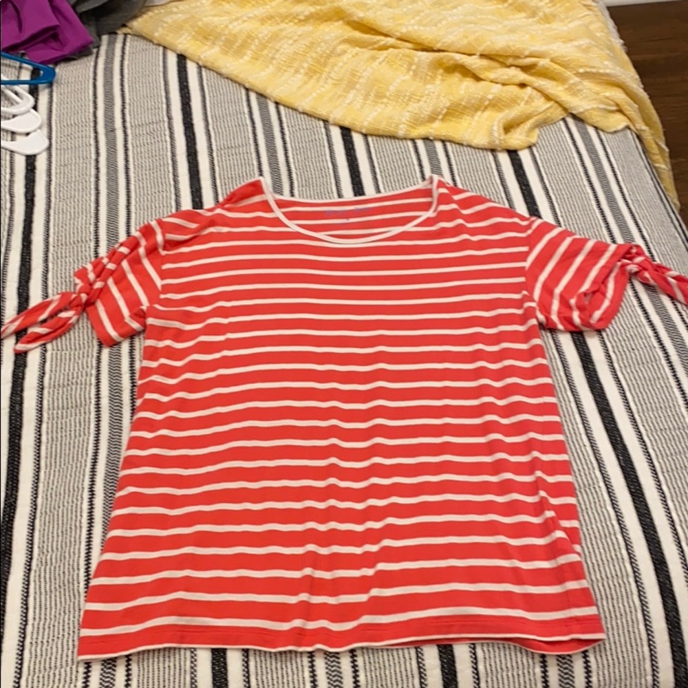 Draper James pink striped shirt
